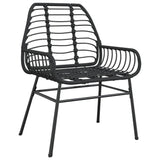 Garden Chairs 2 pcs Black Poly Rattan