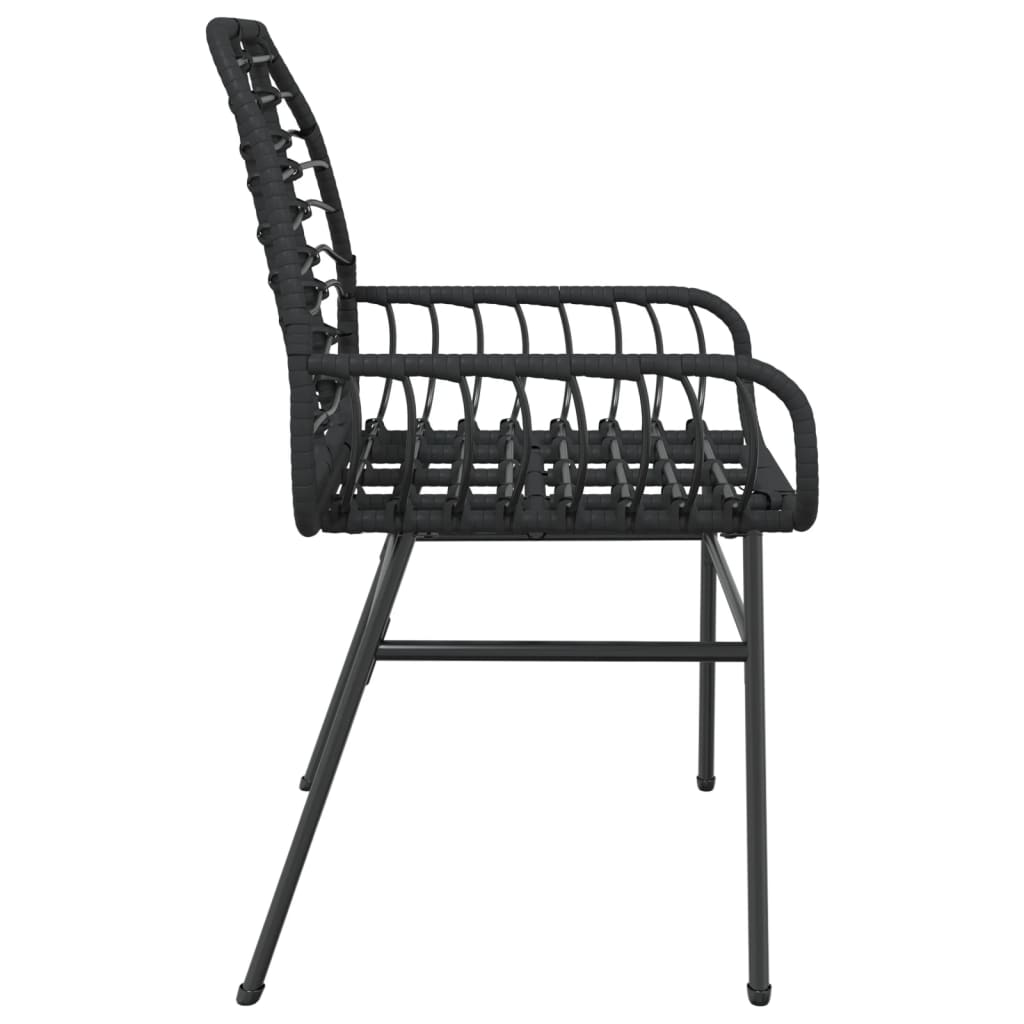 Garden Chairs 2 pcs Black Poly Rattan