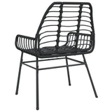 Garden Chairs 2 pcs Black Poly Rattan