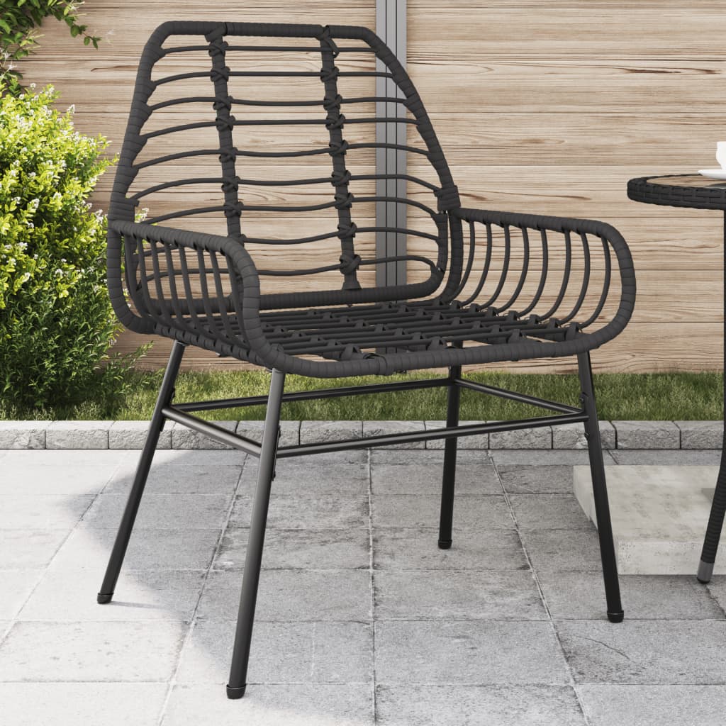 Garden Chairs 2 pcs Black Poly Rattan