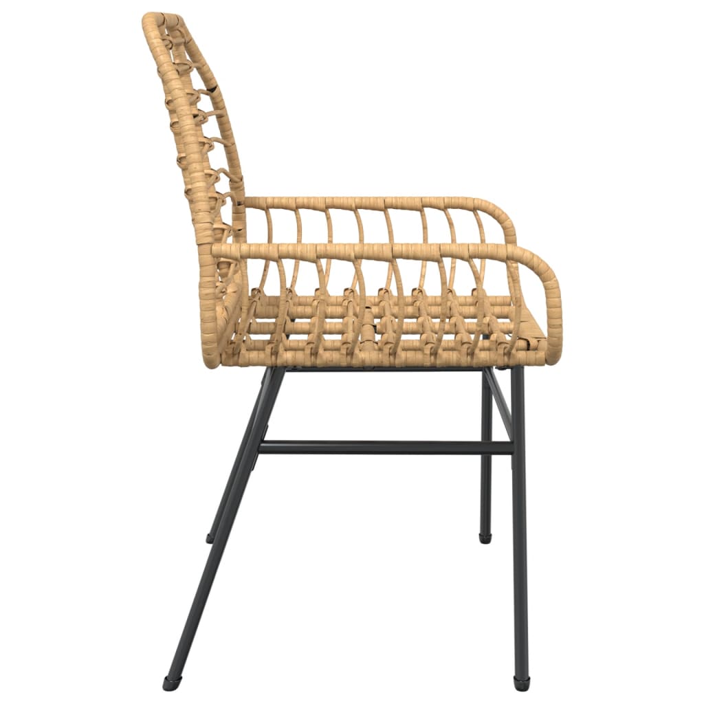 Garden Chairs 2 pcs Brown Poly Rattan