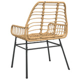 Garden Chairs 2 pcs Brown Poly Rattan