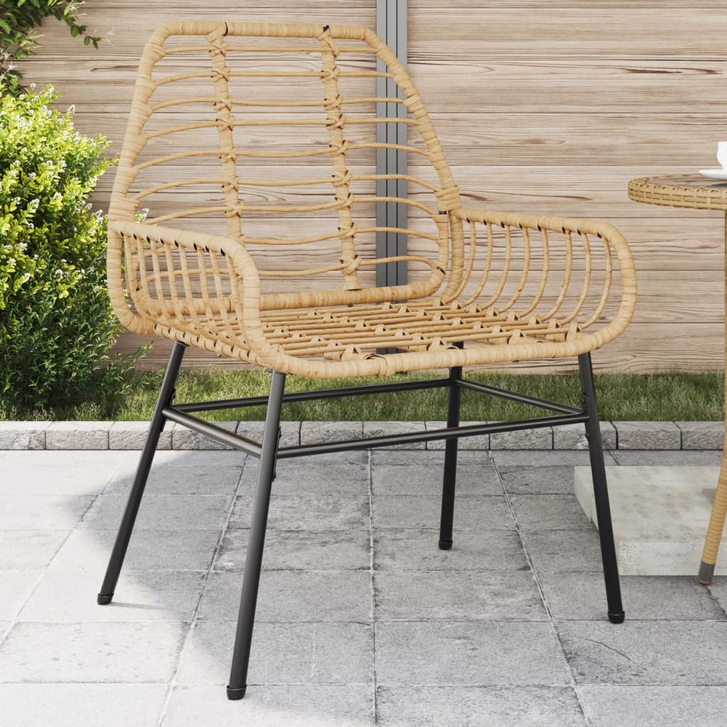 Garden Chairs 2 pcs Brown Poly Rattan