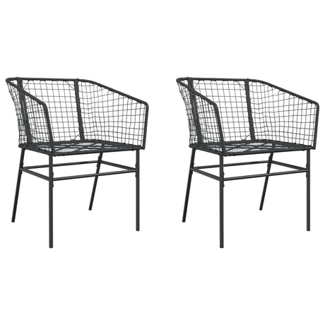 Garden Chairs 2 pcs Black Poly Rattan