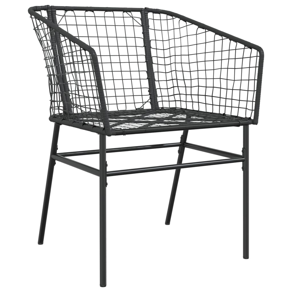 Garden Chairs 2 pcs Black Poly Rattan