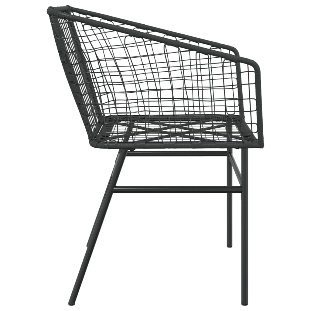 Garden Chairs 2 pcs Black Poly Rattan