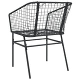 Garden Chairs 2 pcs Black Poly Rattan