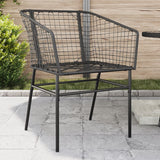 Garden Chairs 2 pcs Black Poly Rattan