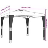 Gazebo with Double Roof Cream 2.98x2.98 m Steel