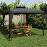 Gazebo with Double Roof Anthracite 2.98x2.98 m Steel