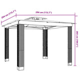 Gazebo with Double Roof Cream 2.94x2.94 m Steel