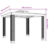 Gazebo with Double Roof Anthracite 2.94x2.94 m Steel