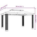 Gazebo with Double Roof Anthracite 3.94x2.96 m Steel