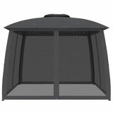 Gazebo with Double Roof and Mesh Walls Anthracite 2.93x2.93 m Steel