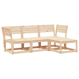 4 Piece Garden Lounge Set Solid Wood Pine
