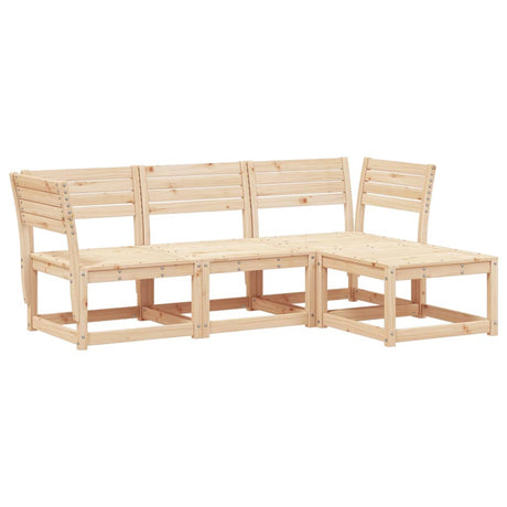 4 Piece Garden Lounge Set Solid Wood Pine
