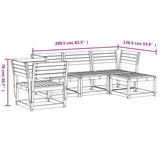 5 Piece Garden Lounge Set Solid Wood Pine