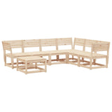 7 Piece Garden Lounge Set Solid Wood Pine