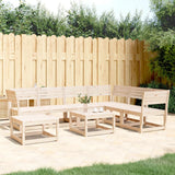 7 Piece Garden Lounge Set Solid Wood Pine