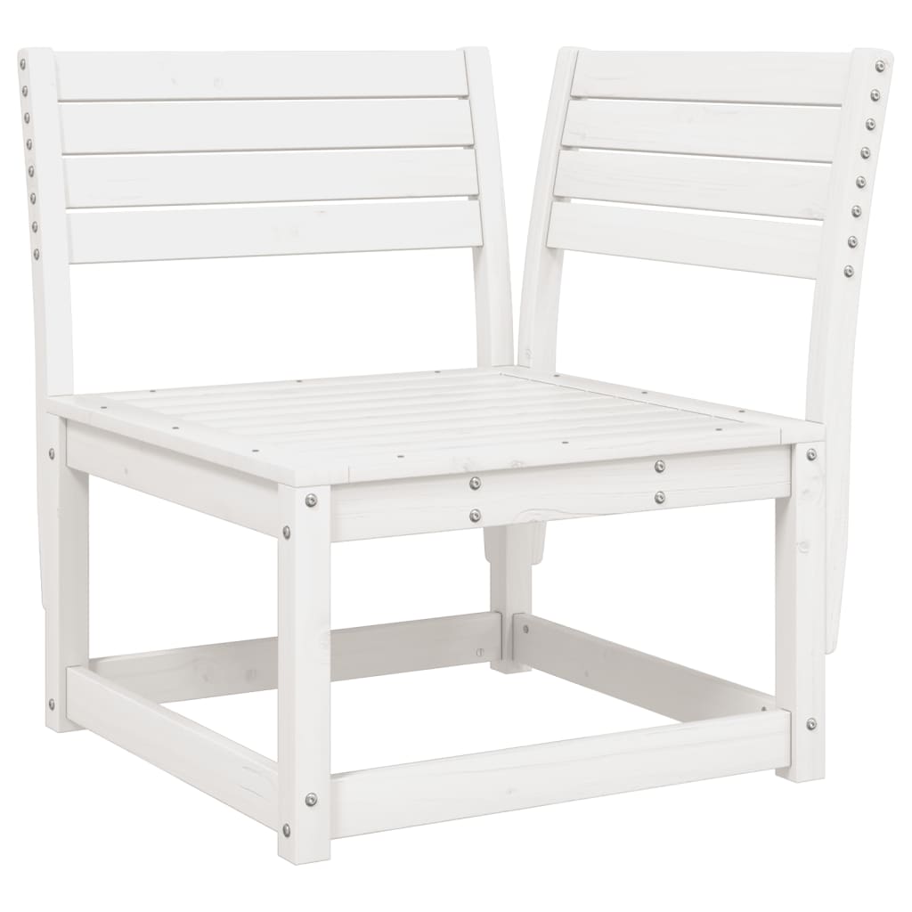 7 Piece Garden Lounge Set White Solid Wood Pine