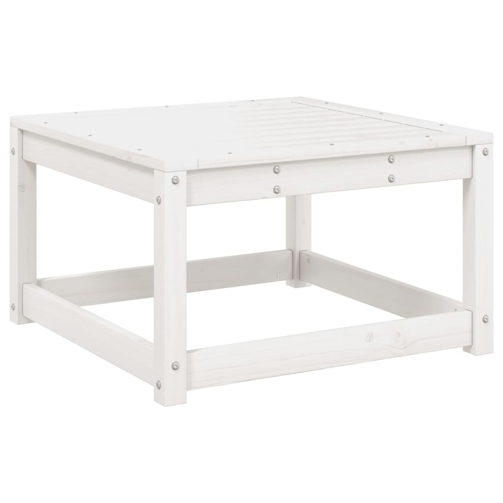 7 Piece Garden Lounge Set White Solid Wood Pine