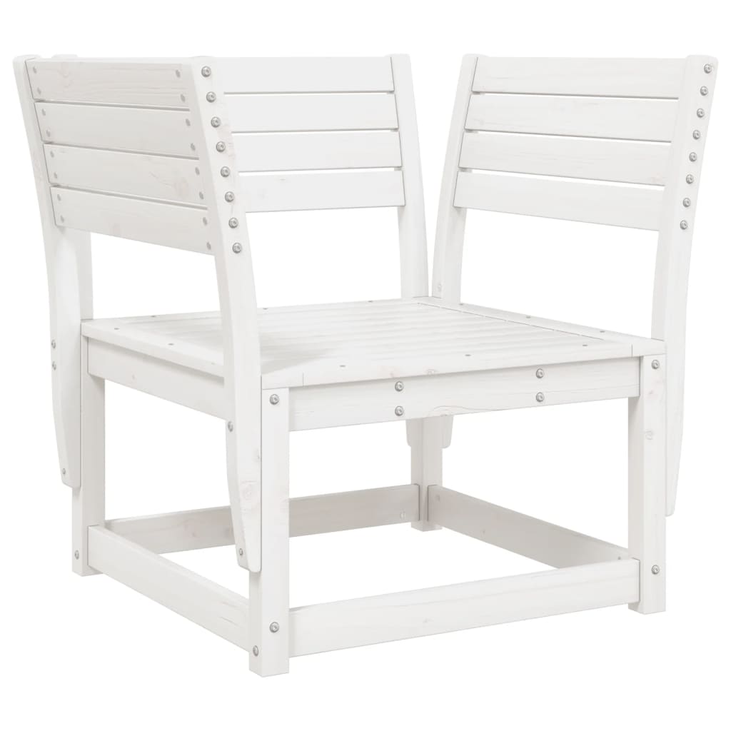 8 Piece Garden Lounge Set White Solid Wood Pine