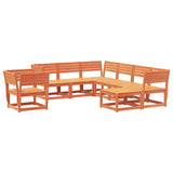 8 Piece Garden Lounge Set Wax Brown Solid Wood Pine