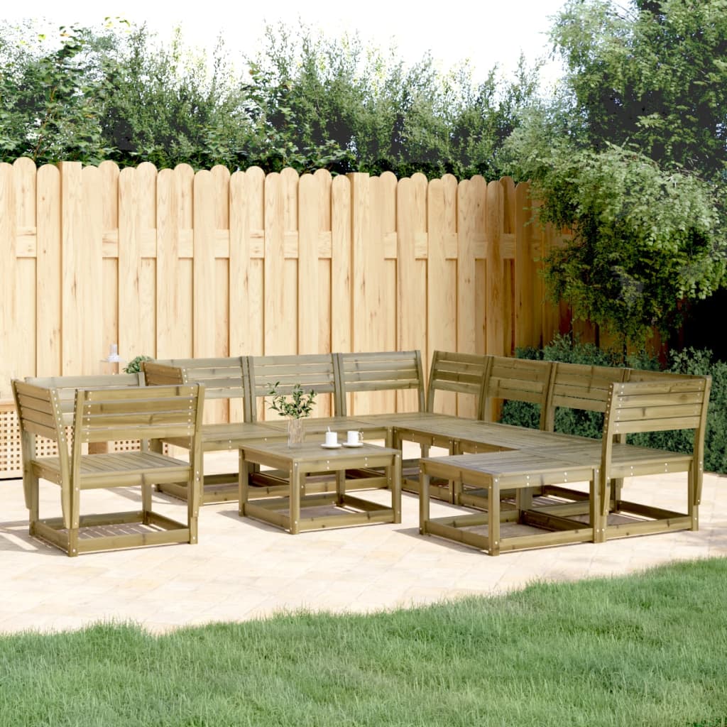 8 Piece Garden Lounge Set Impregnated Wood Pine