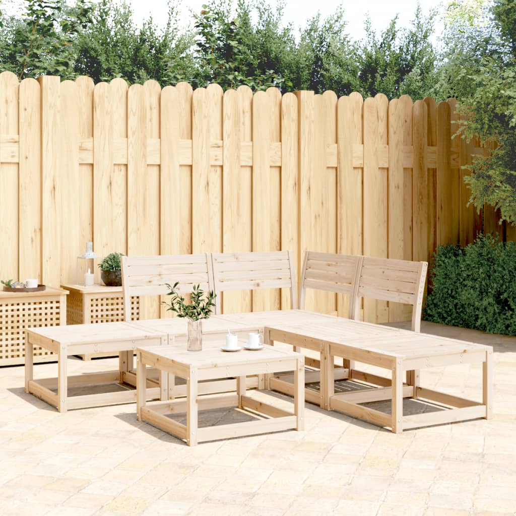 5 Piece Garden Sofa Set Solid Wood Pine