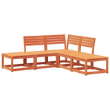 5 Piece Garden Sofa Set Wax Brown Solid Wood Pine