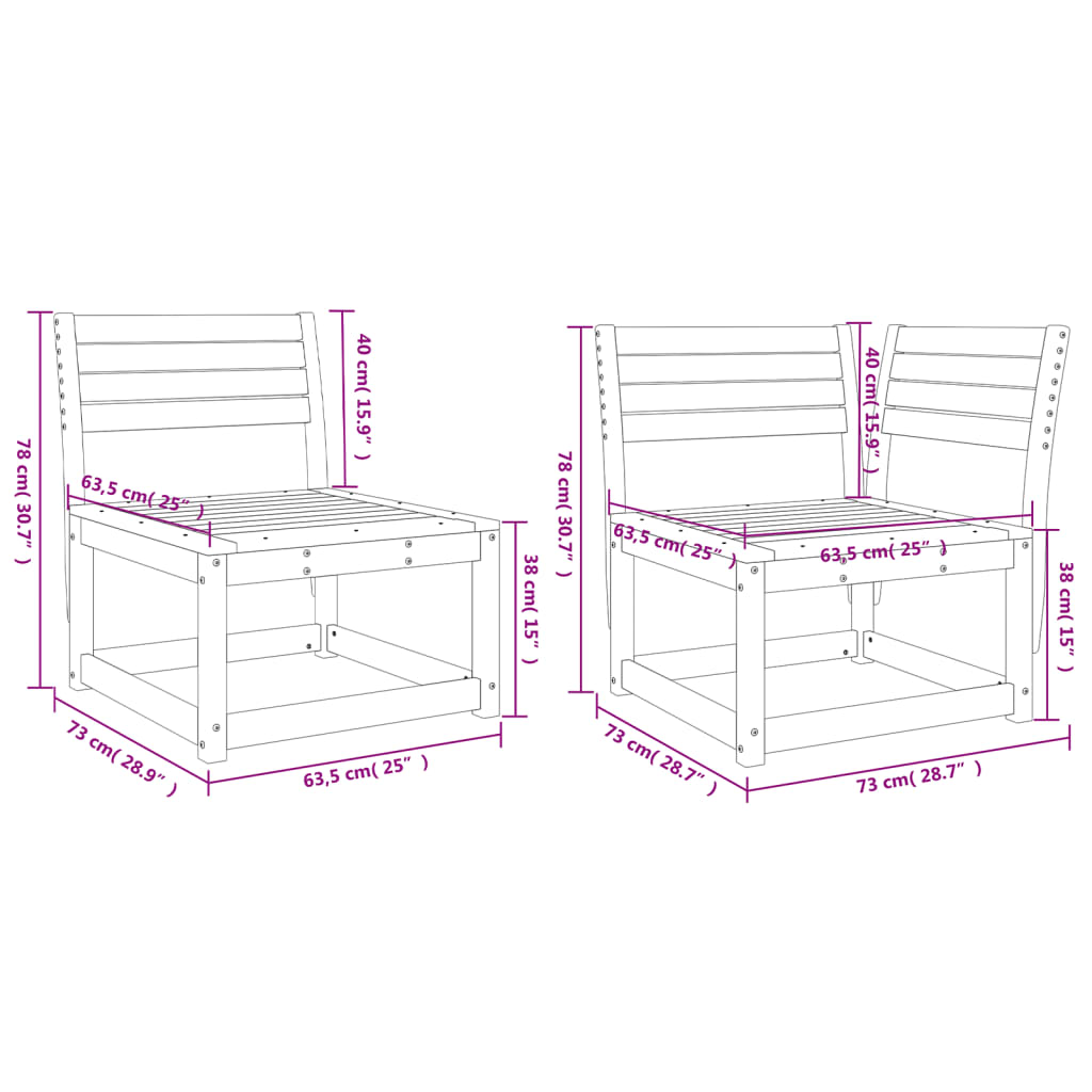 5 Piece Garden Sofa Set Impregnated Wood Pine