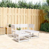 3 Piece Garden Sofa Set White Solid Wood Pine