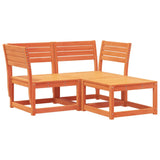 3 Piece Garden Sofa Set Wax Brown Solid Wood Pine