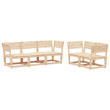 5 Piece Garden Sofa Set Solid Wood Pine