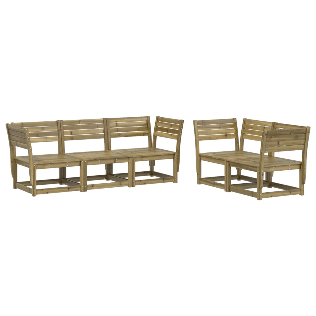 5 Piece Garden Sofa Set Impregnated Wood Pine