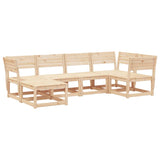 6 Piece Garden Sofa Set Solid Wood Pine