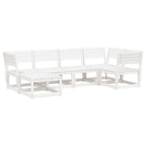 6 Piece Garden Sofa Set White Solid Wood Pine