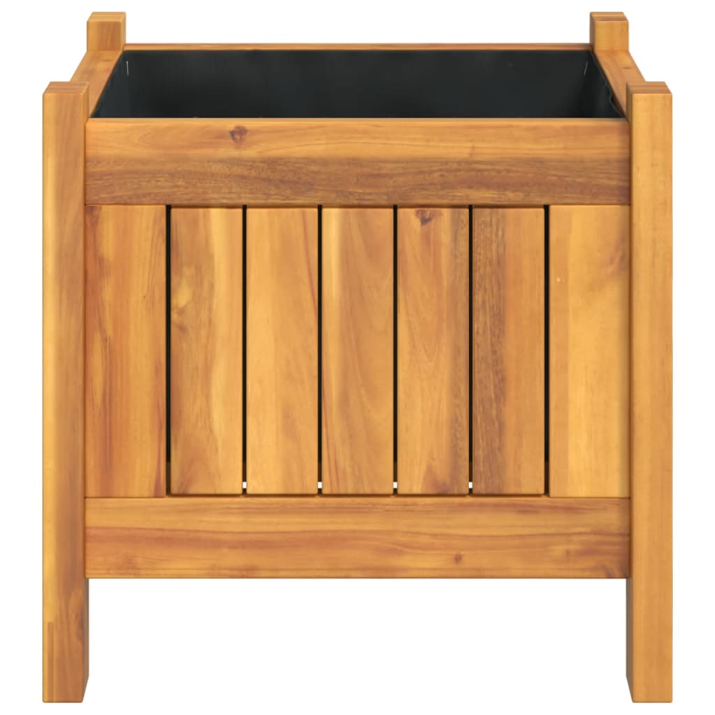 Garden Planter with Liner 31x31x30 cm Solid Wood Acacia
