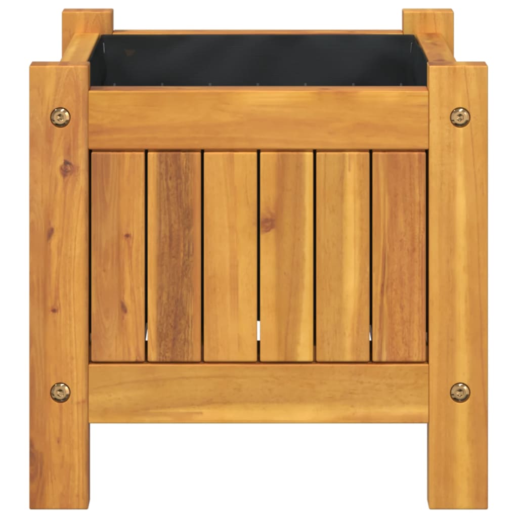 Garden Planter with Liner 31x31x30 cm Solid Wood Acacia