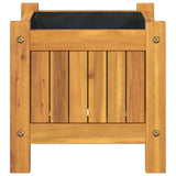 Garden Planter with Liner 31x31x30 cm Solid Wood Acacia