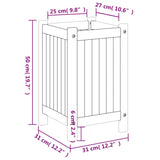 Garden Planter with Liner 31x31x50 cm Solid Wood Acacia