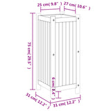 Garden Planter with Liner 31x31x75 cm Solid Wood Acacia