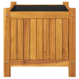 Garden Planter with Liner 42x42x40 cm Solid Wood Acacia