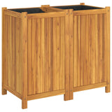 Garden Planter with Liner 84x42x75 cm Solid Wood Acacia