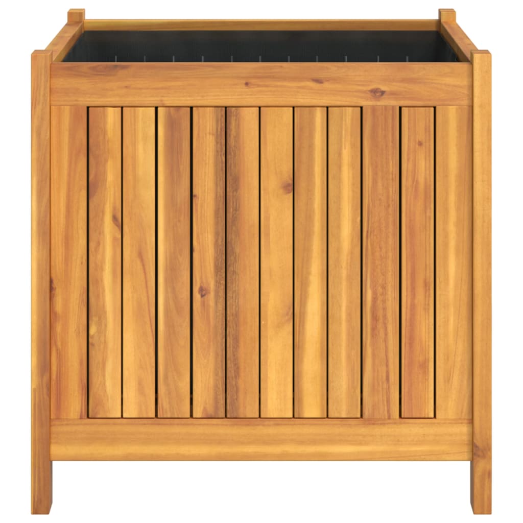 Garden Planter with Liner 50x50x50 cm Solid Wood Acacia