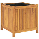Garden Planter with Liner 50x50x50 cm Solid Wood Acacia
