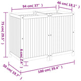 Garden Planter with Liner 100x50x75 cm Solid Wood Acacia