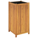 Garden Planter with Liner 50x50x100 cm Solid Wood Acacia