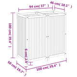 Garden Planter with Liner 100x50x100 cm Solid Wood Acacia