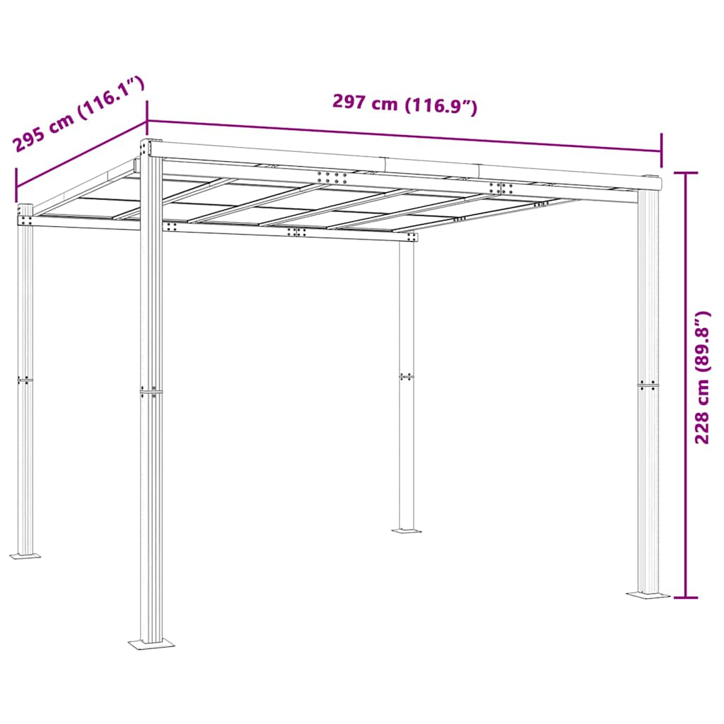 Garden Gazebo Anthracite 3x3 m Aluminium